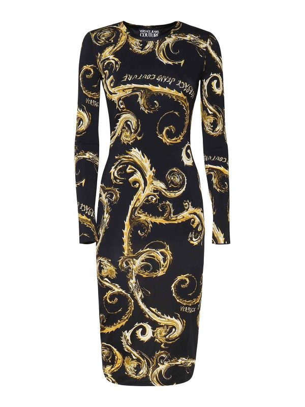 Versace Jeans Couture Robe Au Genou - Noir