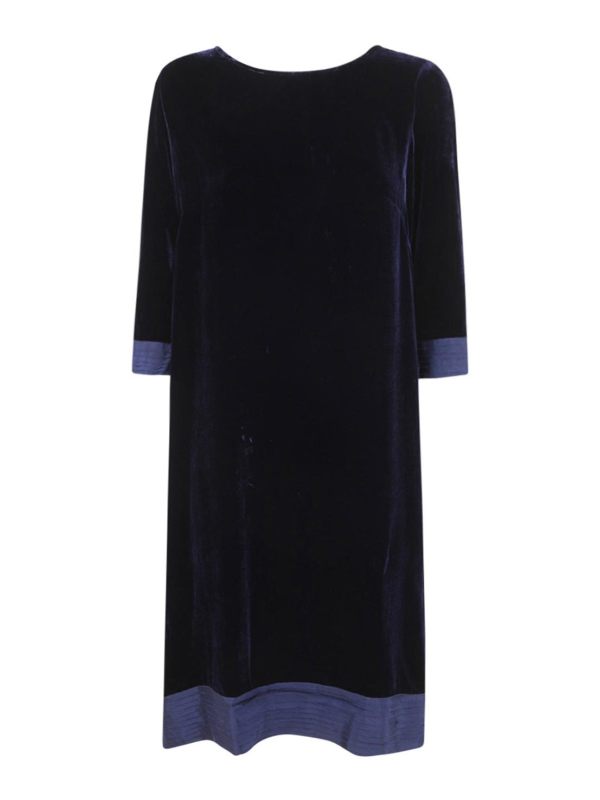 Bianco Levrin Robe Au Genou - Bleu