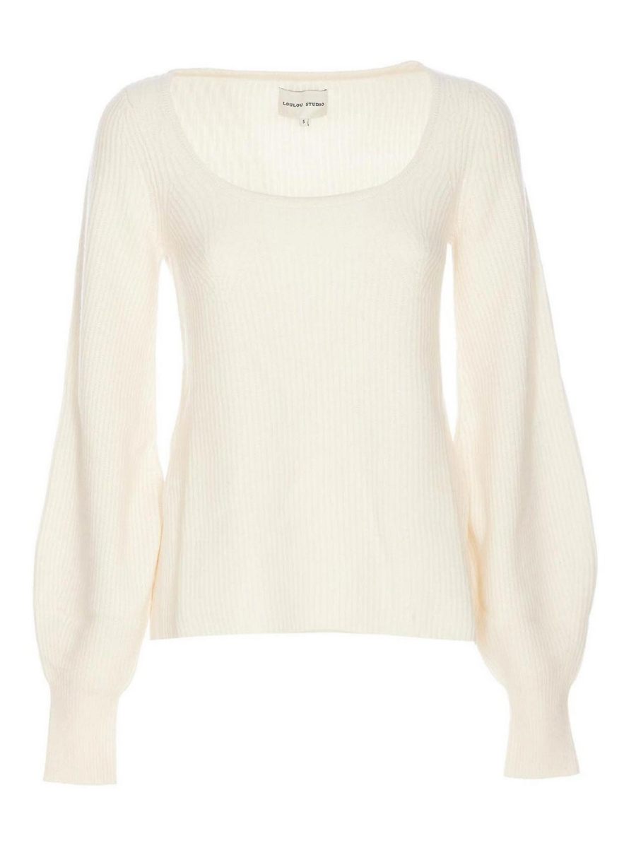 Loulou Studio Pull Col Rond - Blanc