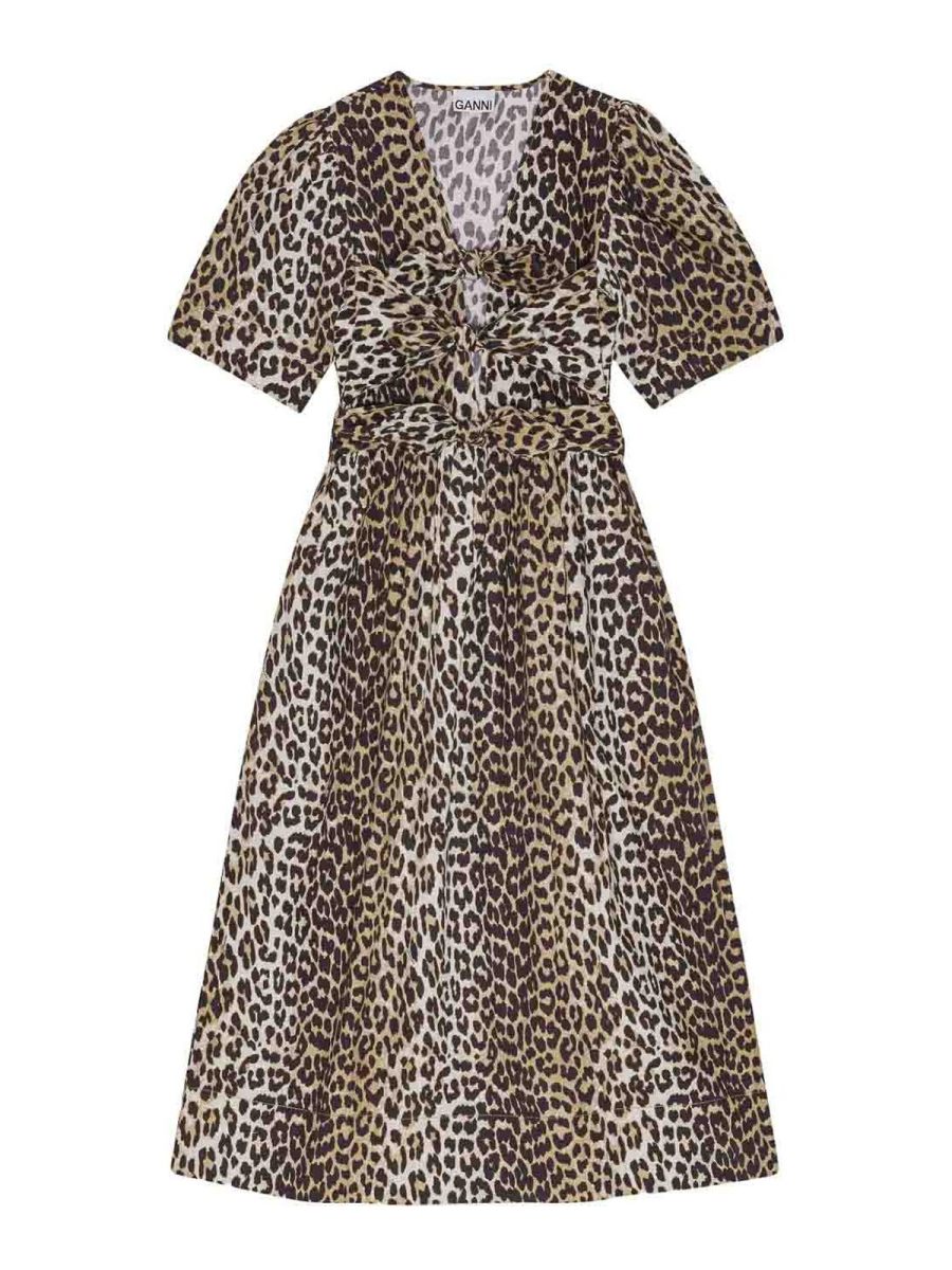 Ganni Robe Au Genou - Marron