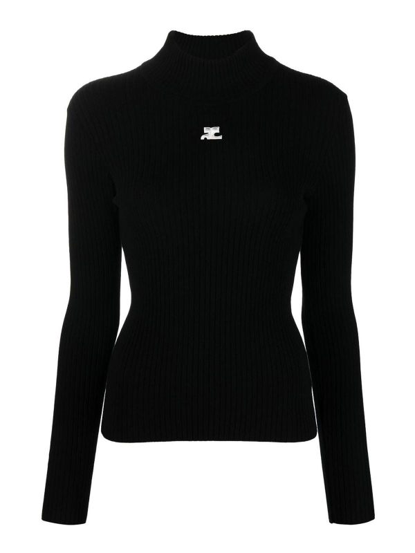Courreges Pull Col Rond - Noir