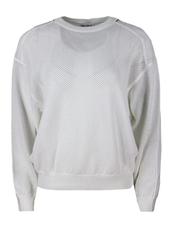 Brunello Cucinelli Pull Col Rond - Blanc