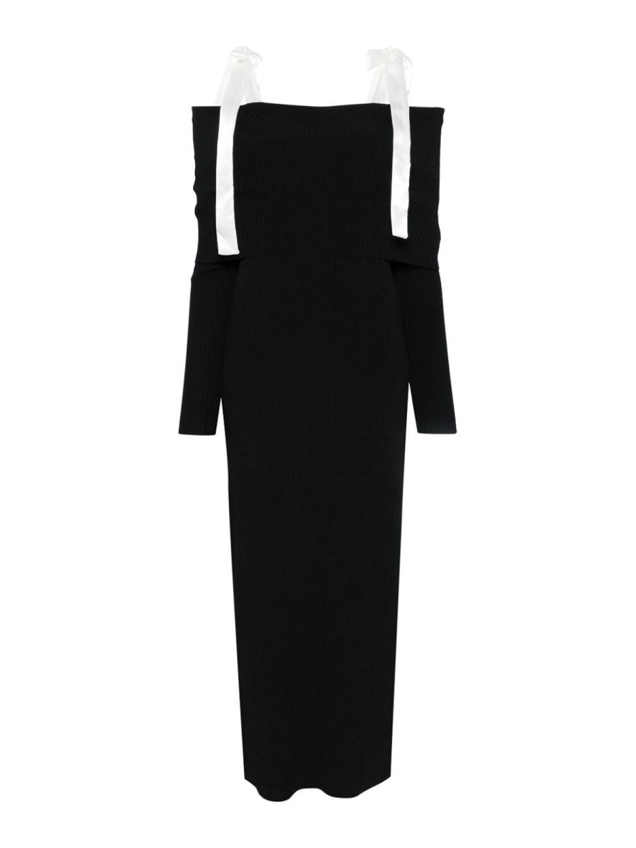 Rotate Birger Christensen Maxi Robe - Noir