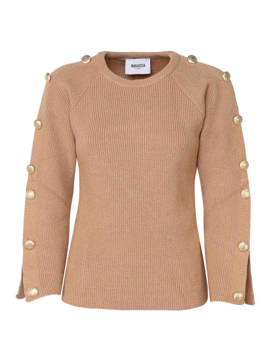 Mariuccia Pull Col Rond - Marron