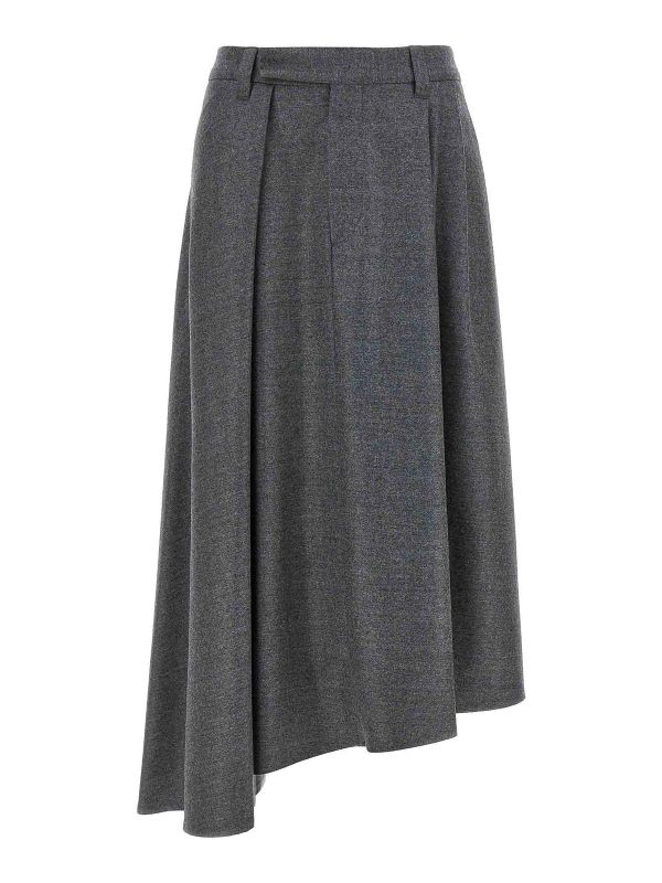 Brunello Cucinelli Jupe Midi - Gris