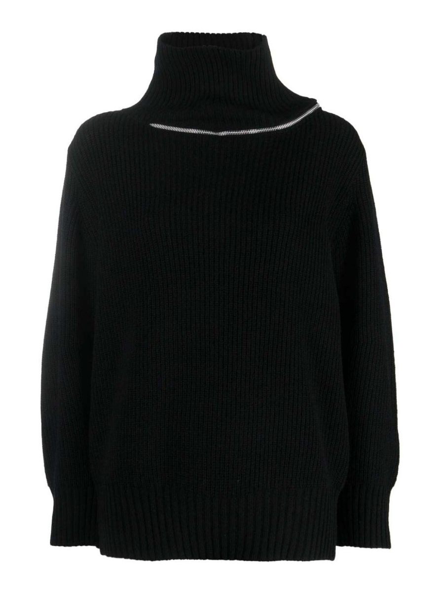 Sacai Pull Col Rond - Noir