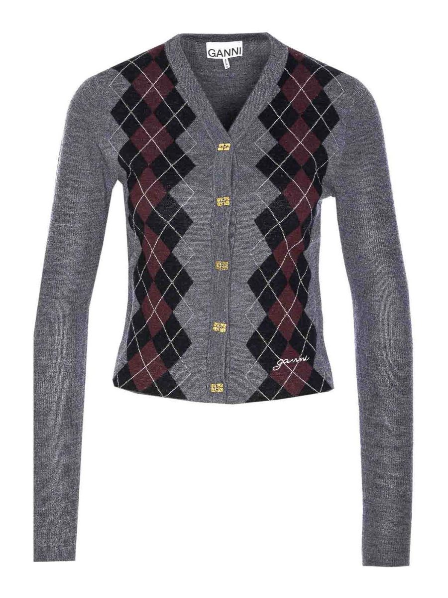 Ganni Cardigan - Gris