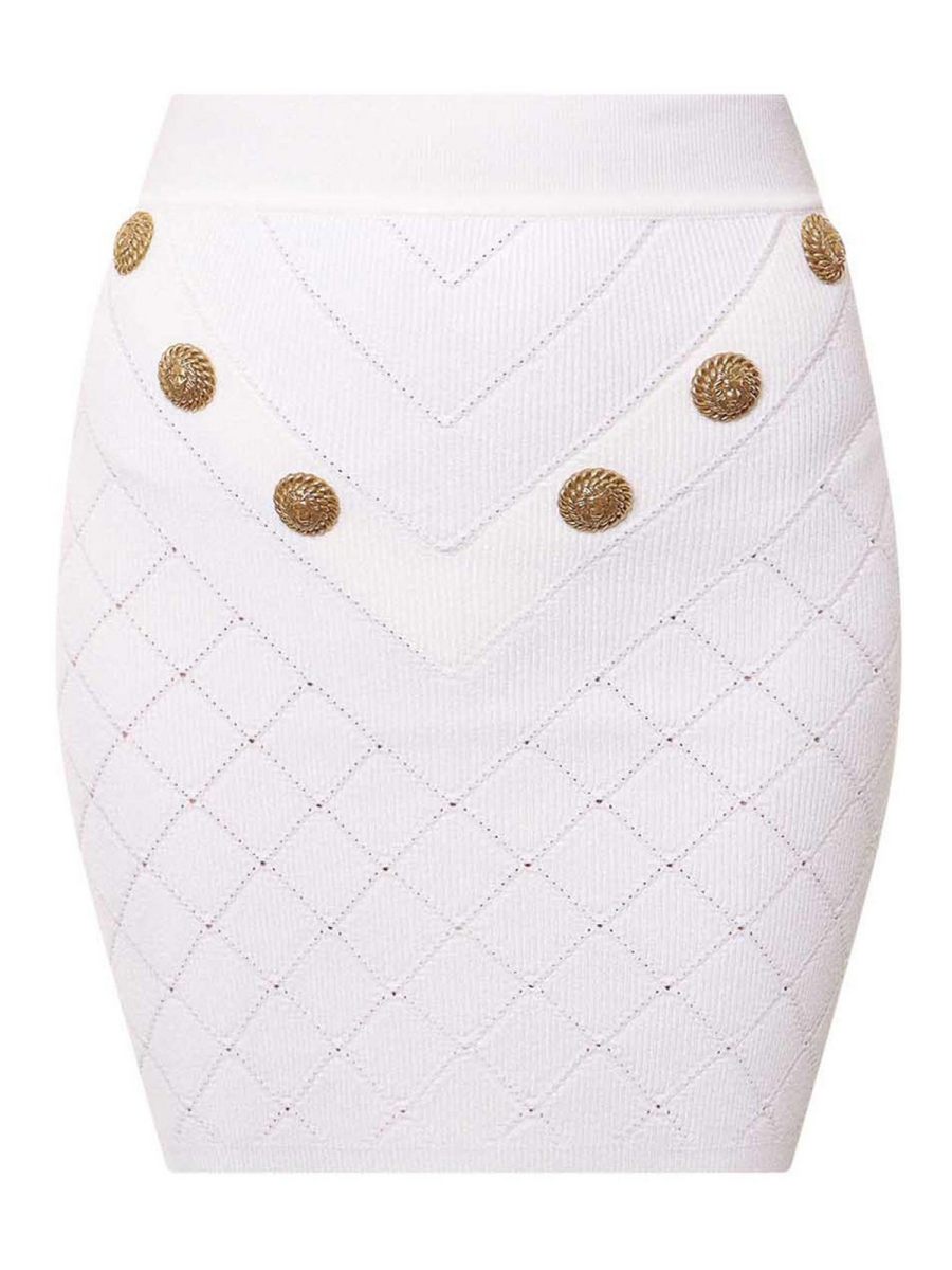 Balmain Mini Jupe - Blanc