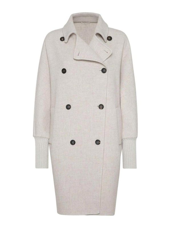 Brunello Cucinelli Manteau Court - Blanc