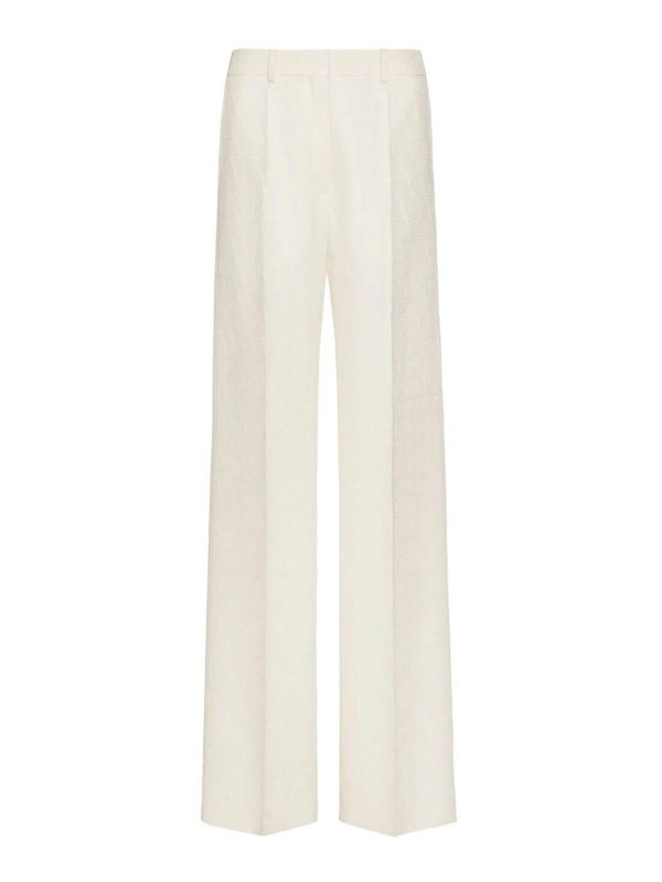 Valentino Pantalon Toile Iconographe - Crème