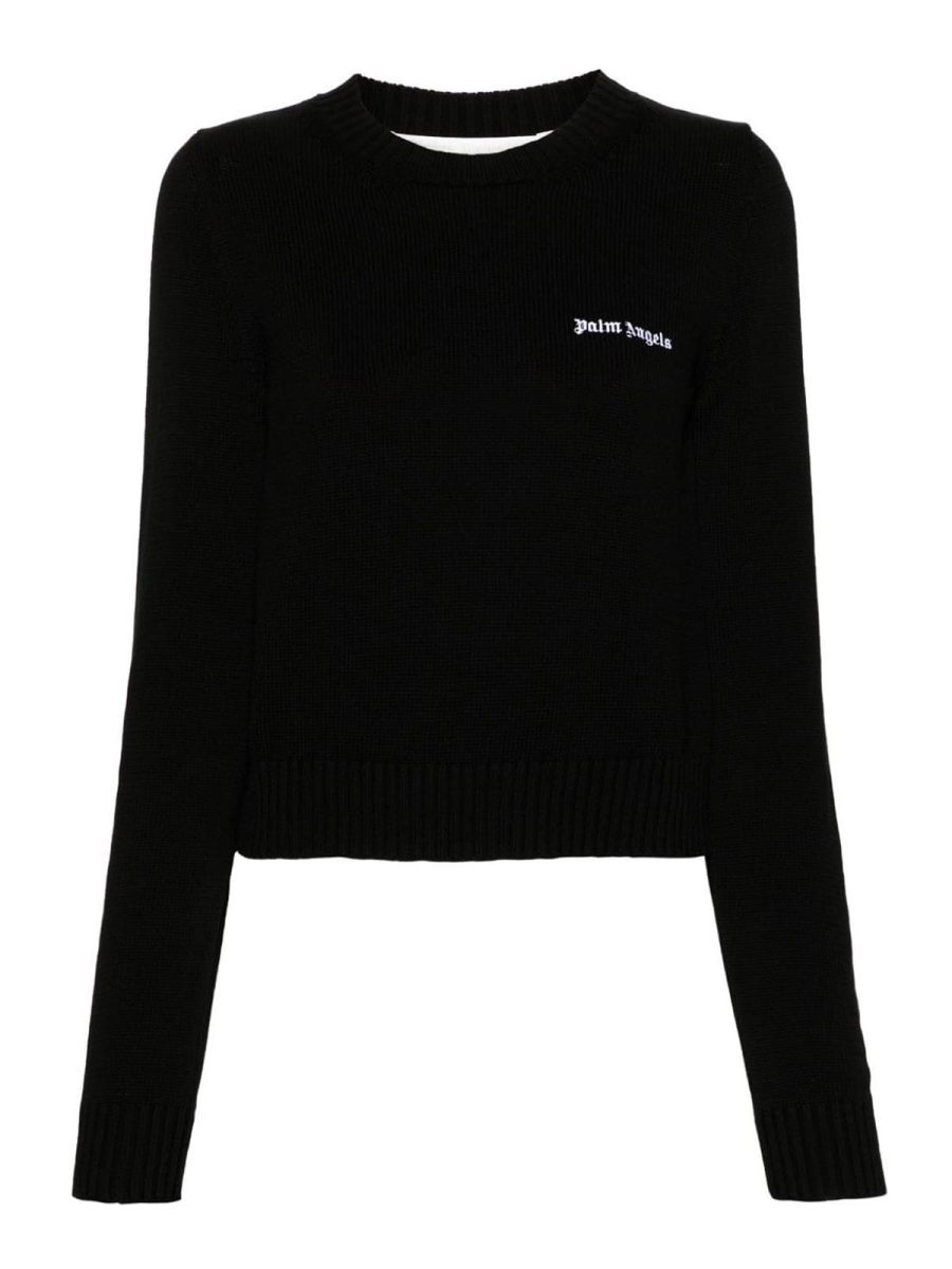 Palm Angels Pull Col Rond - Noir