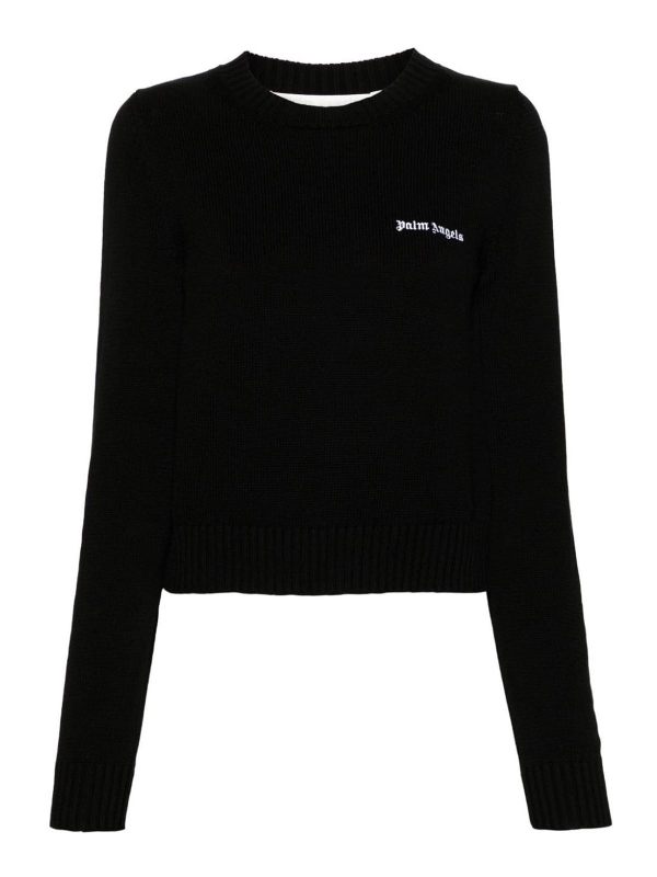 Palm Angels Pull Col Rond - Noir