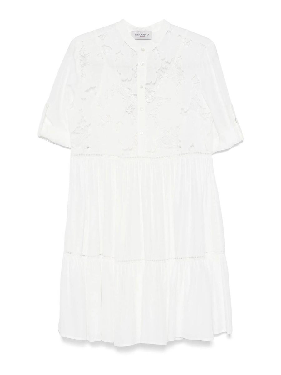 Ermanno Firenze Robe Au Genou - Crème