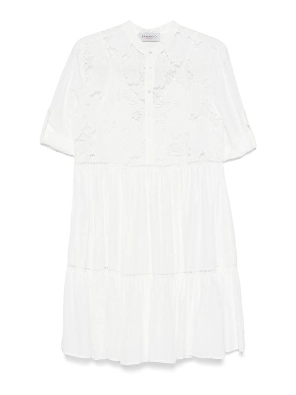 Ermanno Firenze Robe Au Genou - Crème