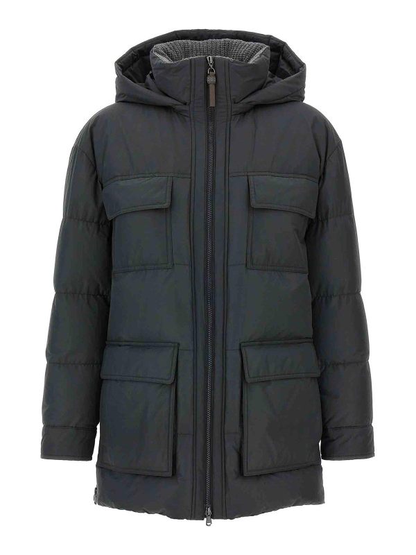 Brunello Cucinelli Blouson Rembourré - Gris