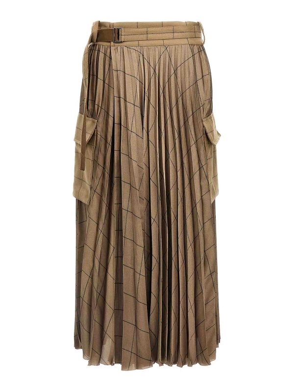 Sacai Jupe Midi - Beige