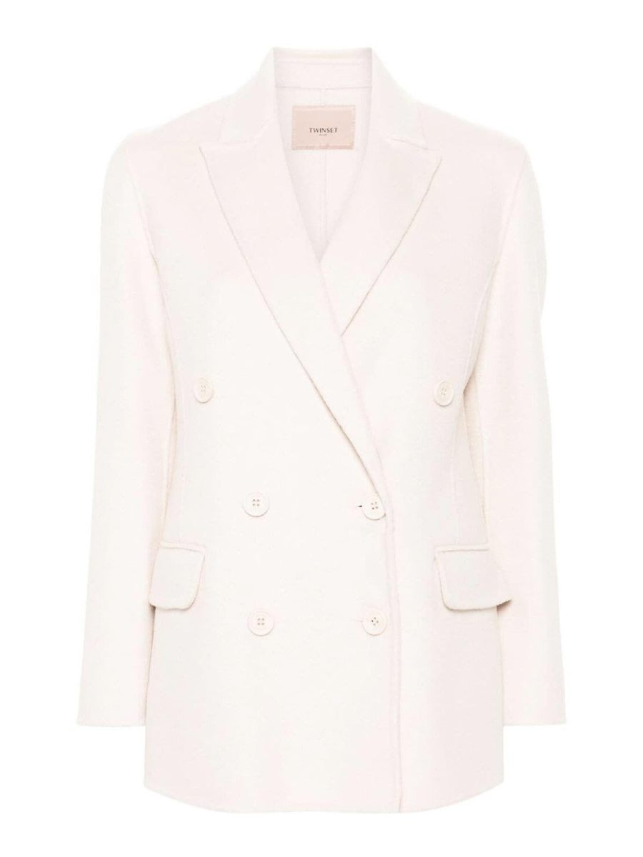 Twinset Manteau Au Genou - Blanc