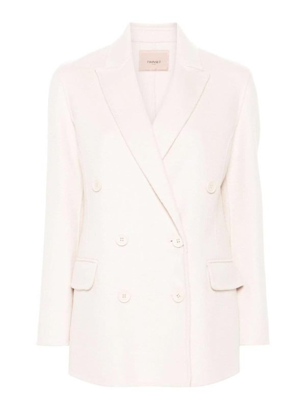 Twinset Manteau Au Genou - Blanc