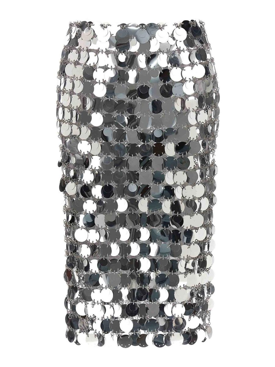 Rabanne Jupe Midi - Argent