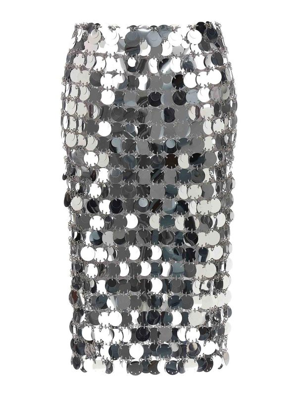 Rabanne Jupe Midi - Argent