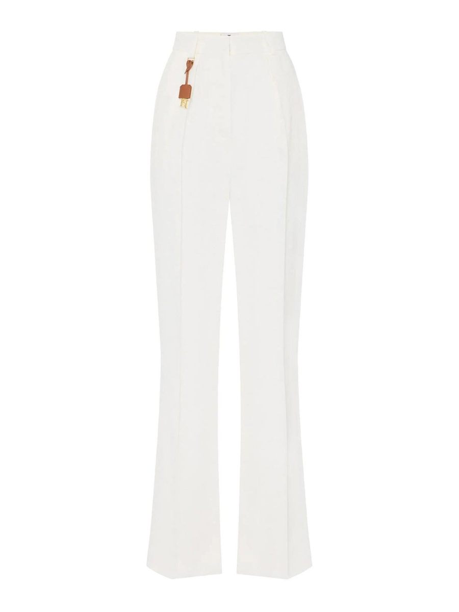 Elisabetta Franchi Pantalons Décontractés - Crème