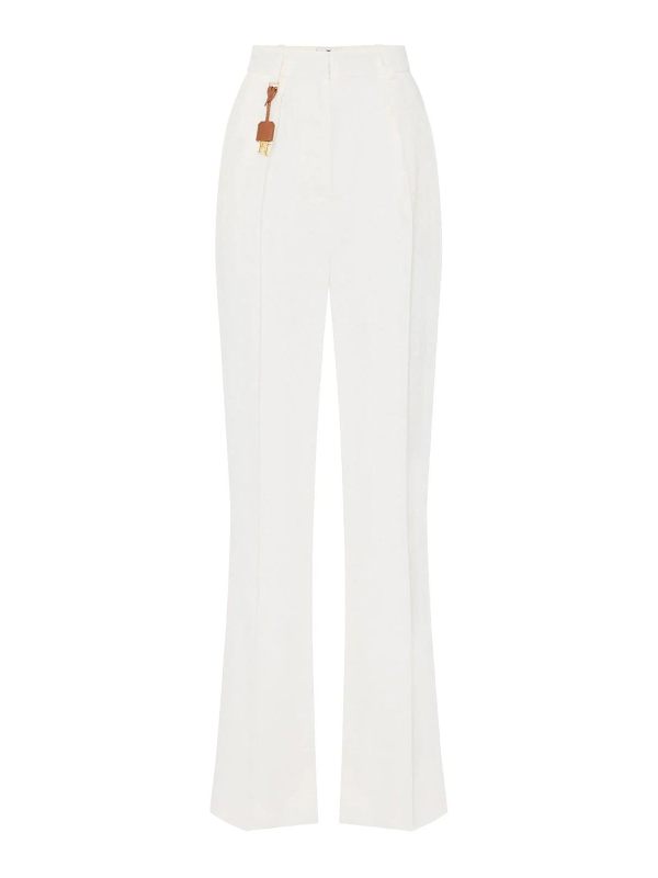 Elisabetta Franchi Pantalons Décontractés - Crème