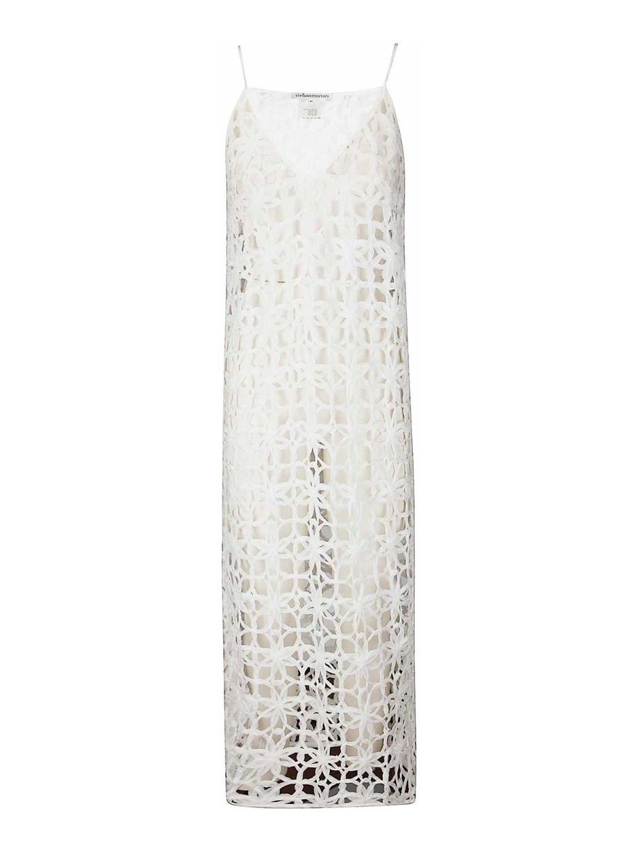 Stefano Mortari Robe Au Genou - Blanc