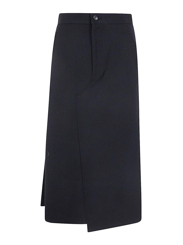 Comme Des Garcons Jupe Midi - Noir