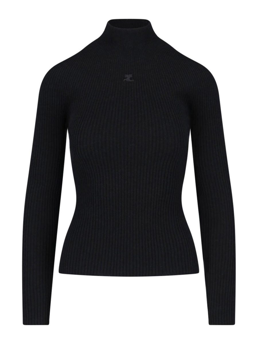 Courreges Pull Col Roulé - Noir