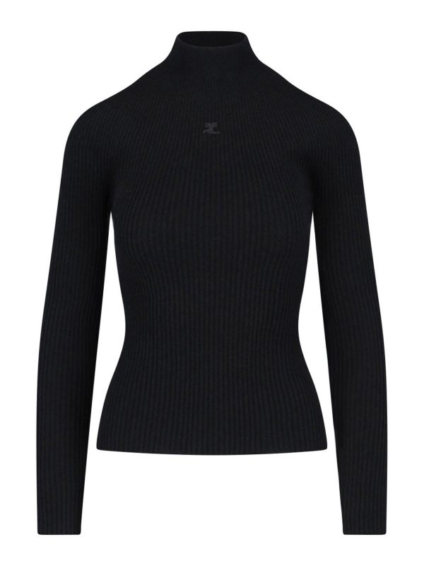 Courreges Pull Col Roulé - Noir