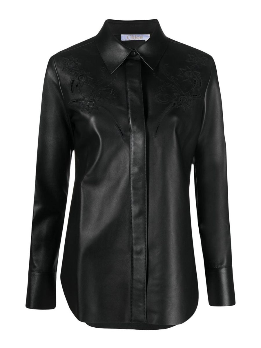 Chloe' Blouson En Cuir - Noir
