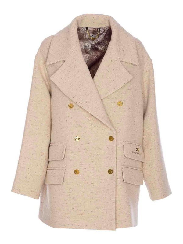 Elisabetta Franchi Manteau Court - Beige