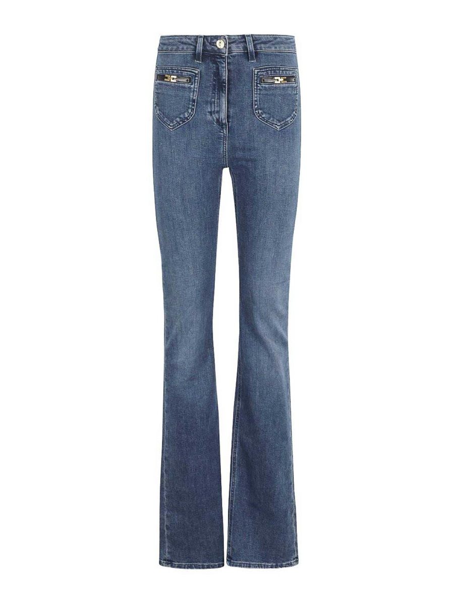 Elisabetta Franchi Jean Bootcut - Bleu