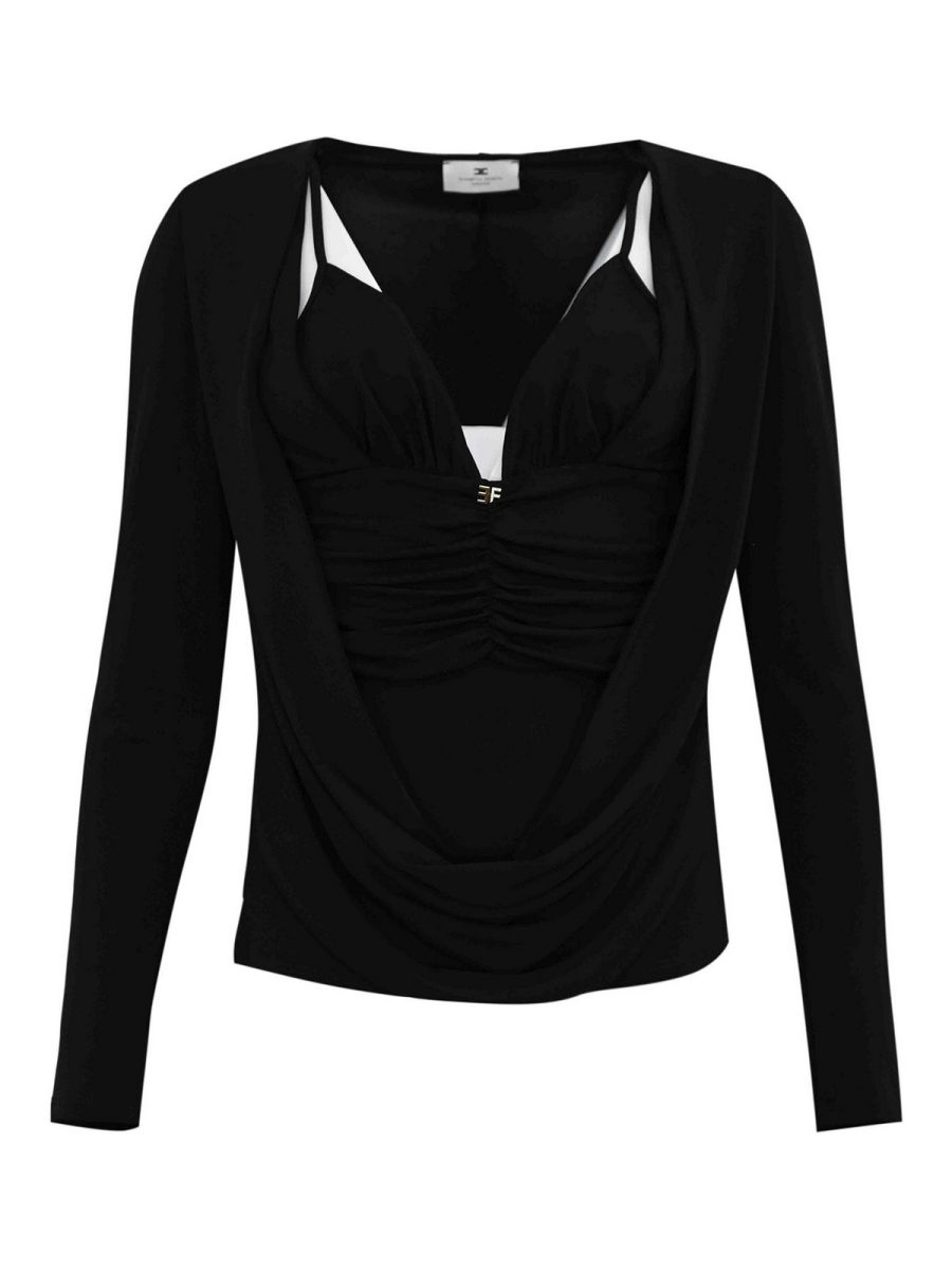Elisabetta Franchi Pull Col Rond - Noir