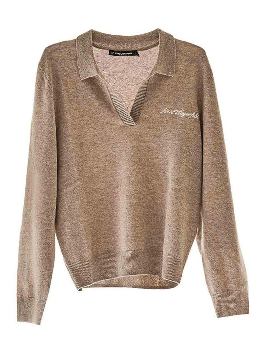 Karl Lagerfeld Pull Col Rond - Beige