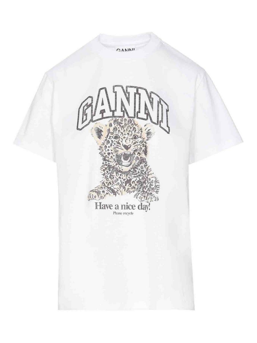 Ganni T-Shirt - Blanc
