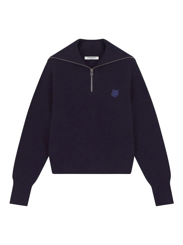Maison Kitsuné Pull Col Rond - Bleu