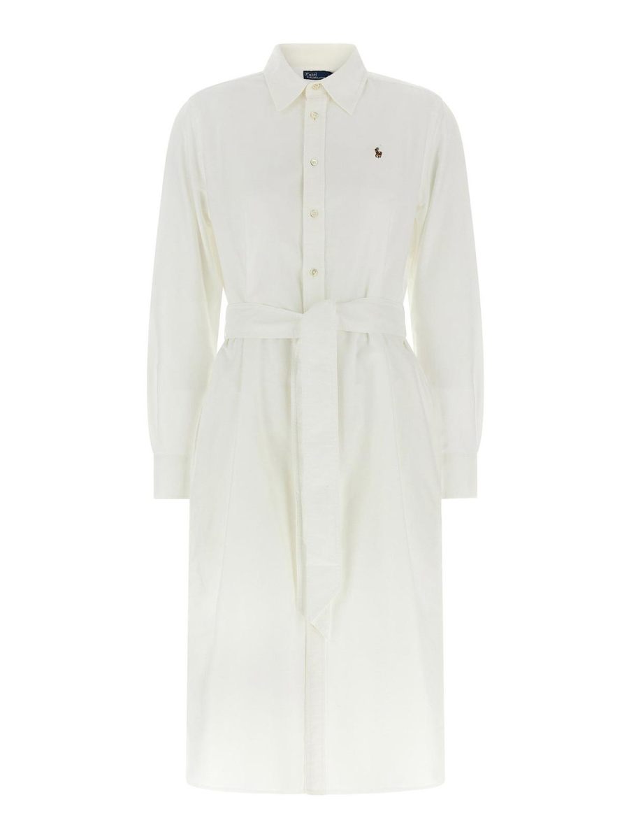 Polo Ralph Lauren Robe Au Genou - Blanc