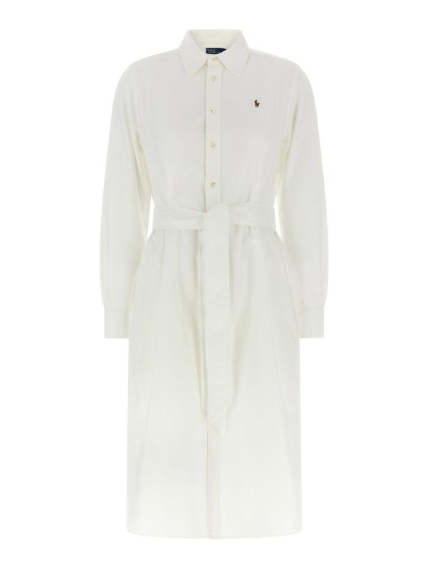Polo Ralph Lauren Robe Au Genou - Blanc