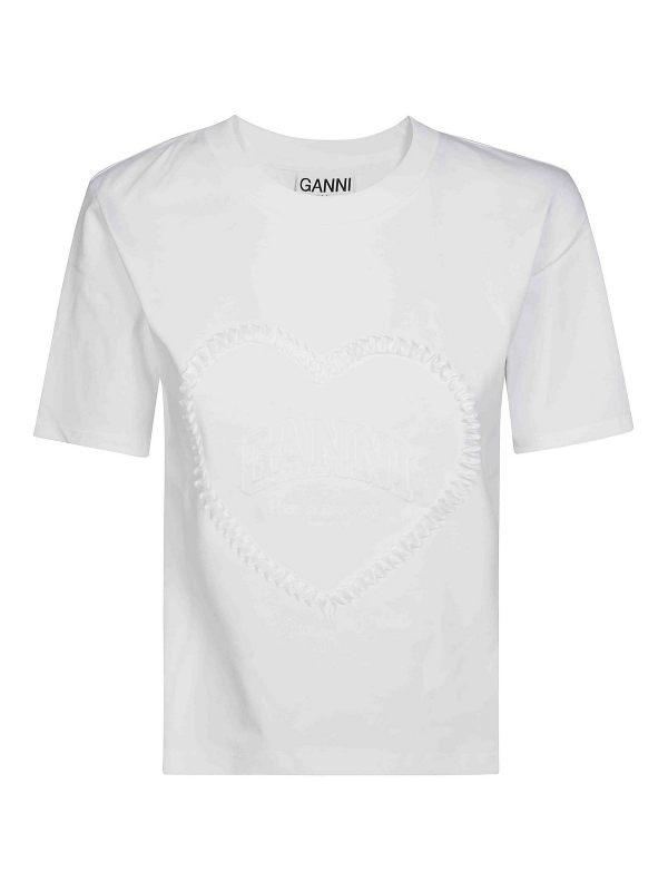 Ganni T-Shirt - Blanc