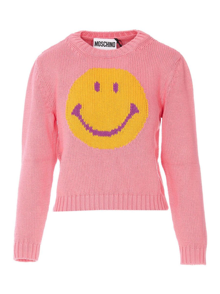 Moschino Pull Col Rond - Rose