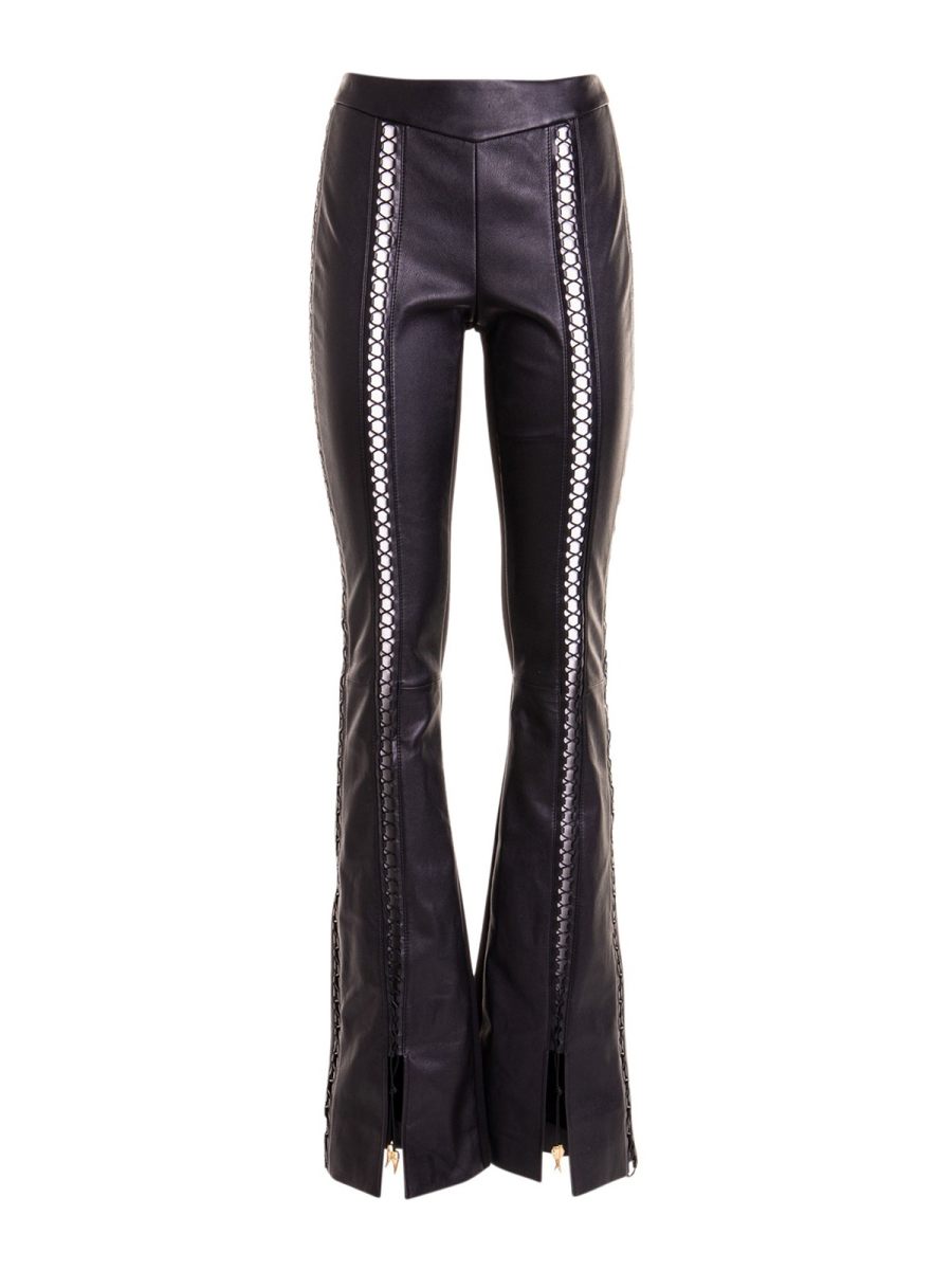 Roberto Cavalli Pantalons En Cuir - Noir