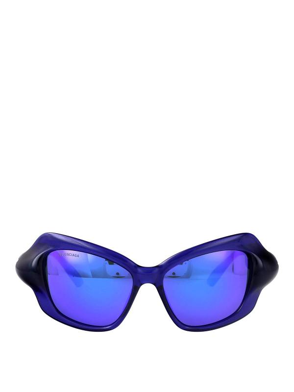 Balenciaga Lunettes De Soleil - Bleu