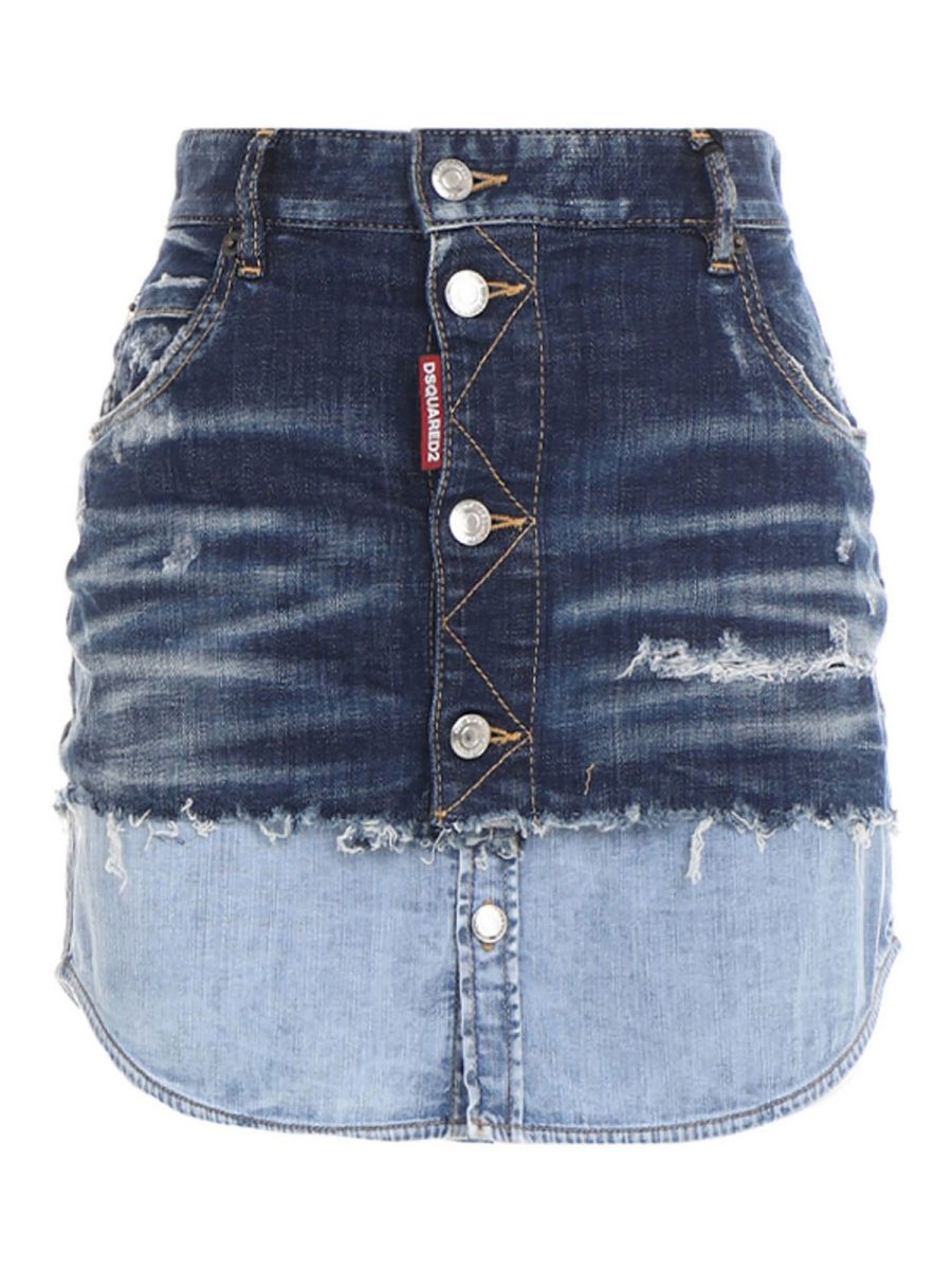 Dsquared2 Mini Jupe - Délavé