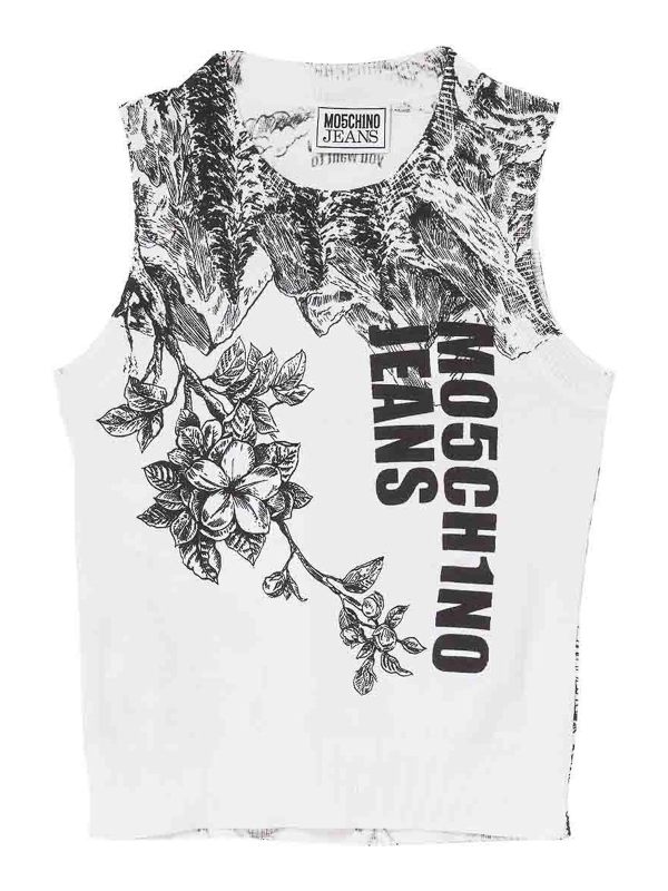 Moschino Jeans Pull Col Bateau - Multicolore