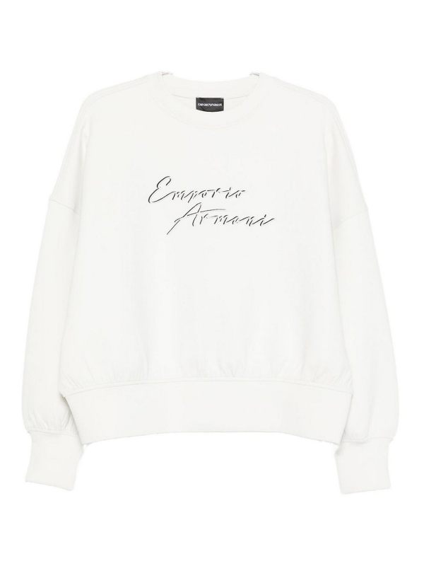 Emporio Armani Pull Col Rond - Blanc