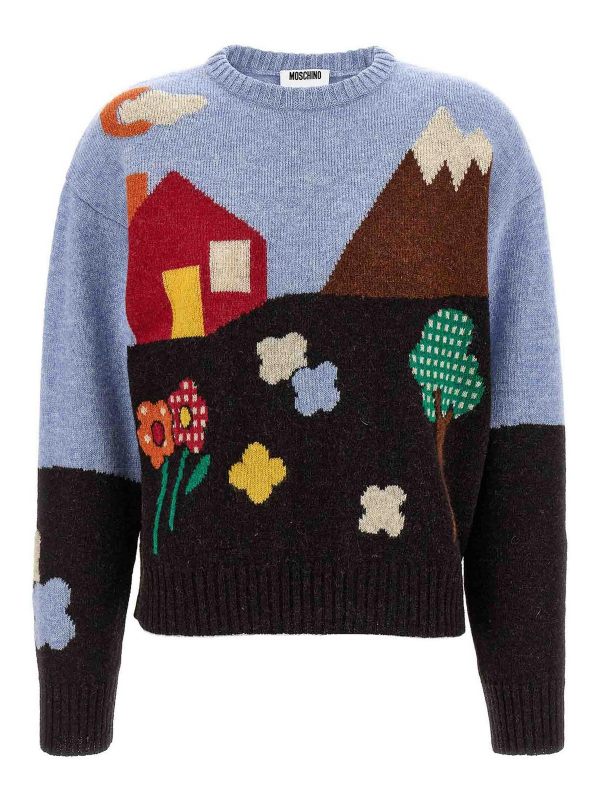 Moschino Pull Col Rond - Multicolore