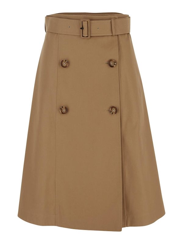 Burberry Jupe Midi - Marron