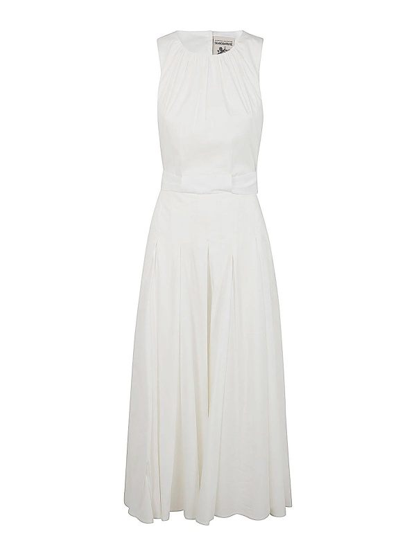 Semicouture Robe Au Genou - Blanc