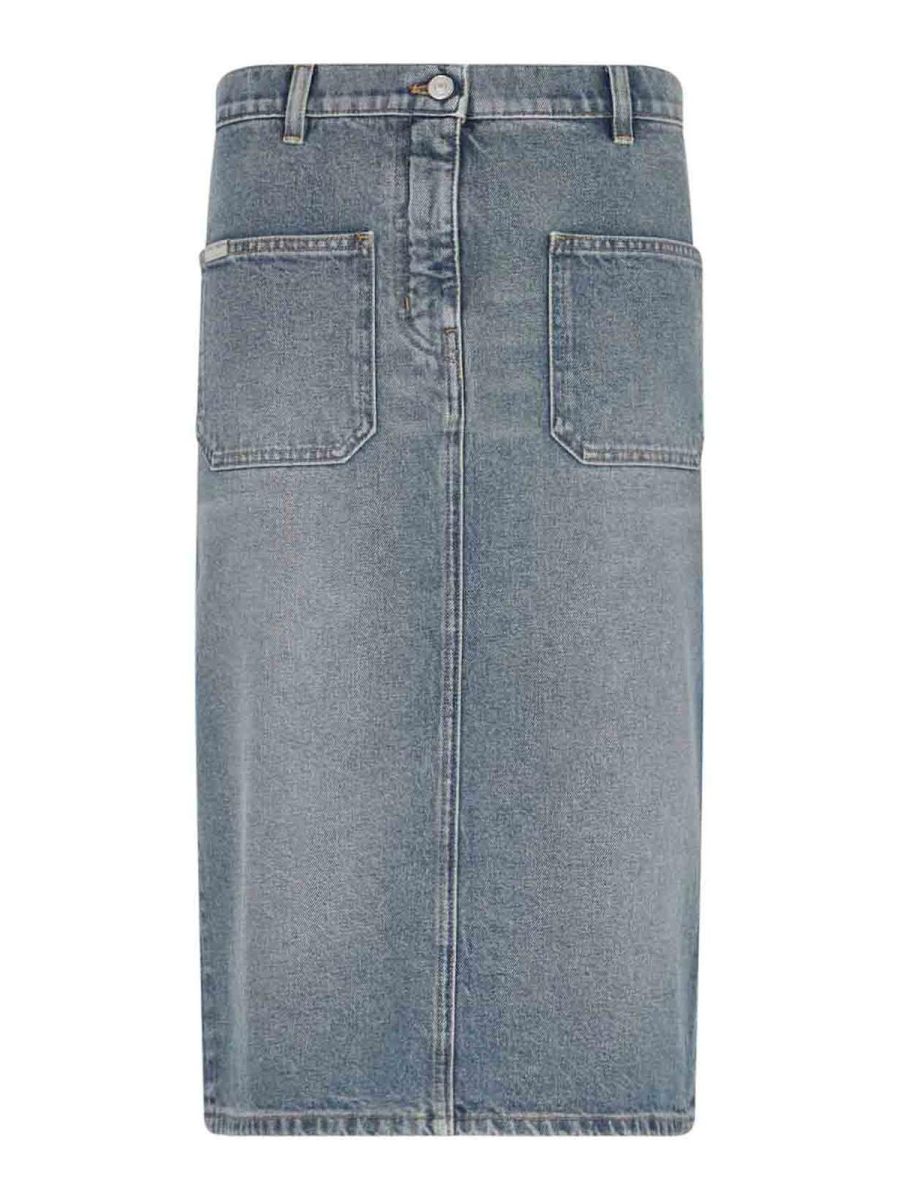 Courreges Jupe Midi - Bleu